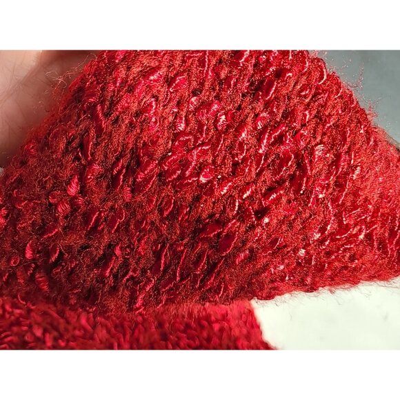 Womens Long Ruffle Cardigan Sweater S Metallic Red Horn Toggle Button - Picture 8 of 11